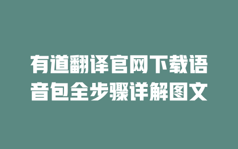 有道翻译官网下载语音包全步骤详解图文 二